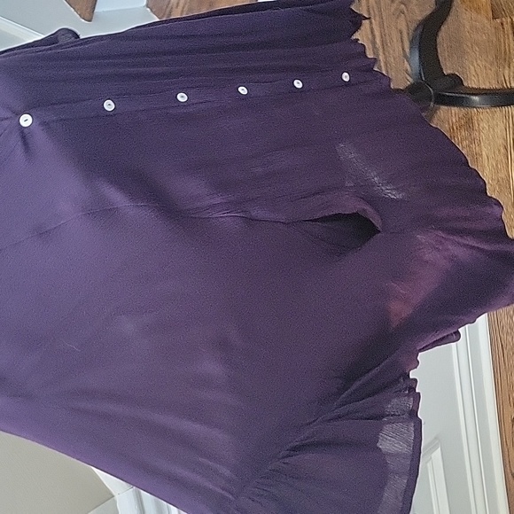 Free People Button Up Ruffle Oversized Top XS/S with Pockets!!! - Picture 7 of 10